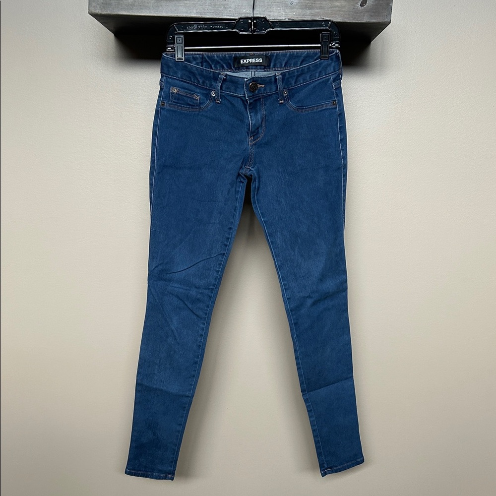 Express Women's Stretch+ Blue Skinny Low Rise Jeans Size 0R